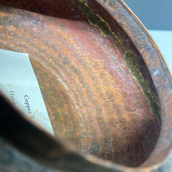 Nepalese Copper Kettle Vintage Chinese Etched Hammered Water Pot - Picture 15 of 17